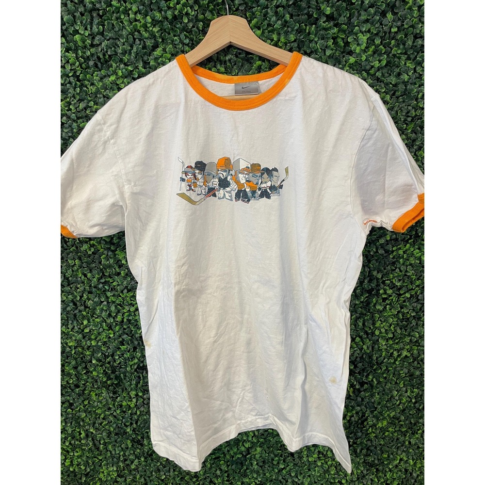 vtg NIKE HOCKEY RINGER Tee Xx-Large // 2000s Y2K sports cartoon retro athletic